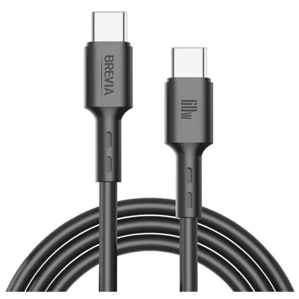 Фото - Кабель Brevia Type-C to Type-C 60W 1m, black, ZIP (51100BCCZ1) Фото - Кабель Brevia Type-C to Type-C 60W 1m, black, ZIP (51100BCCZ1)