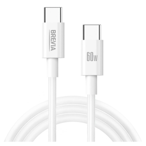 Фото - Кабель Brevia Type-C to Type-C 60W 1m, white (55100WCCC1)