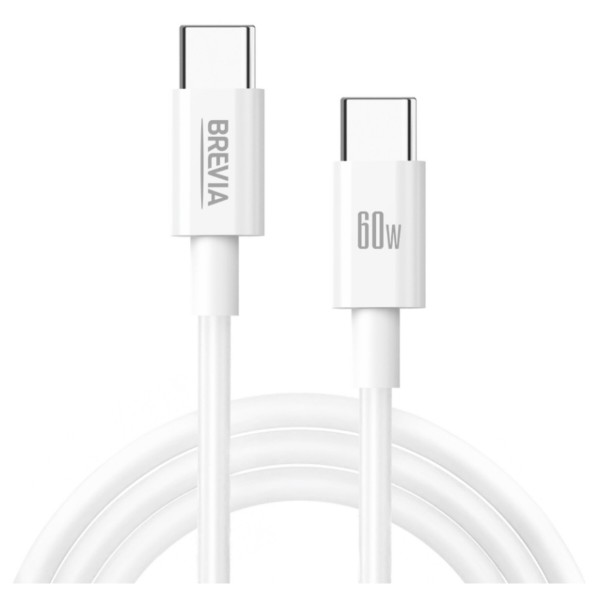 Фото - Кабель Brevia Type-C to Type-C 60W 1m, white (55100WCCZ1)