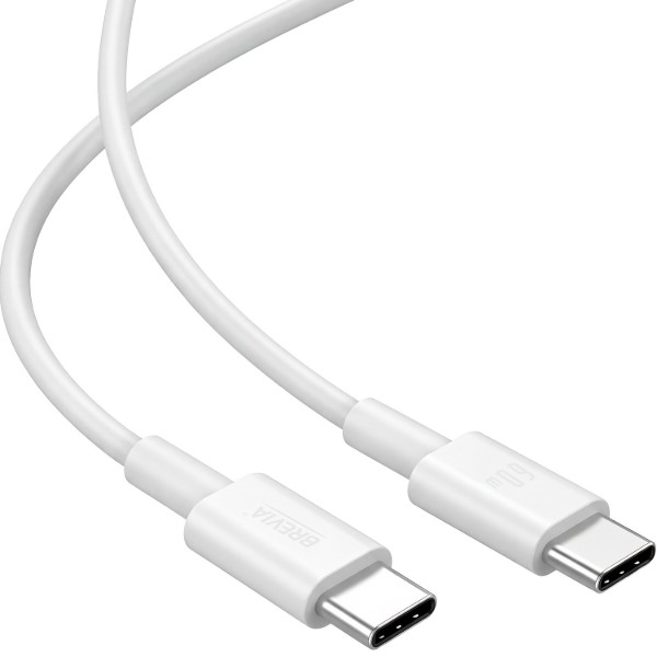 Фото - Кабель Brevia Type-C to Type-C 60W 1m, white (55100WCCZ1)