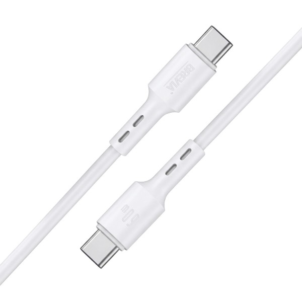Фото - Кабель Brevia Type-C to Type-C 60W 1m, white, ZIP (51100WCCZ1)