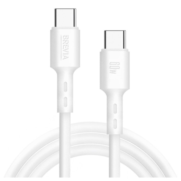 Фото - Кабель Brevia Type-C to Type-C 60W 1m, white, ZIP (51100WCCZ1) Фото - Кабель Brevia Type-C to Type-C 60W 1m, white, ZIP (51100WCCZ1)