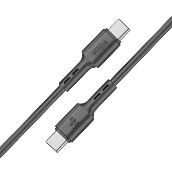 Фото - Кабель Brevia Type-C to Type-C 60W 2m, black, ZIP (51200BCCZ1)