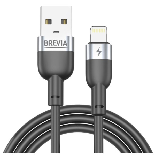 Фото - Кабель Brevia USB to Lightning 1.2m, black, ZIP (52120BULZ1)