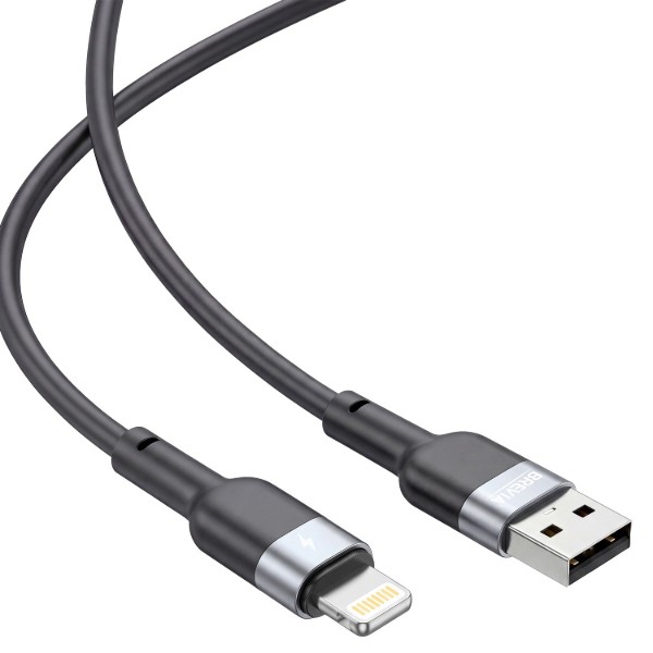 Фото - Кабель Brevia USB to Lightning 1.2m, black, ZIP (52120BULZ1)