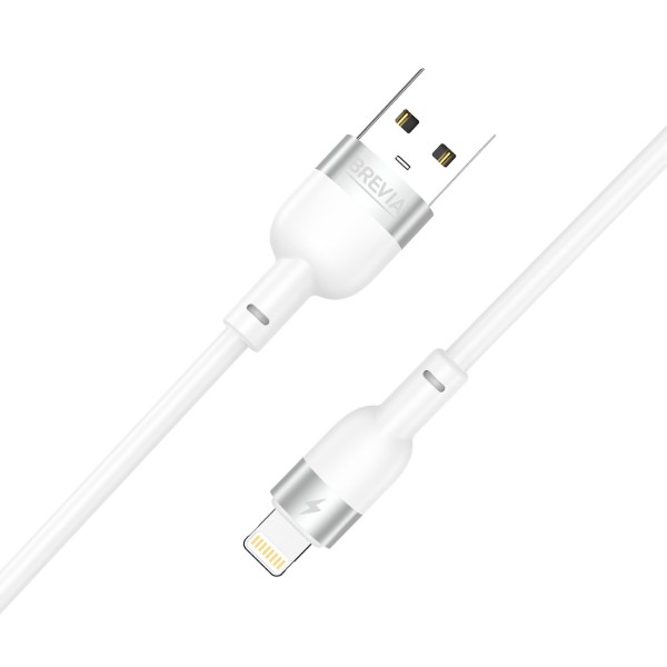 Фото - Кабель Brevia USB to Lightning 1.2m, white, ZIP (52120WULZ1)