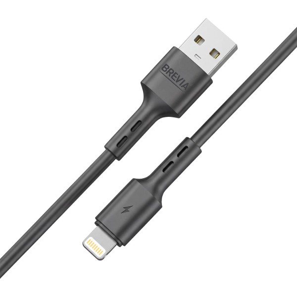 Фото - Кабель Brevia USB to Lightning 2m, black, ZIP (51200BULZ1)