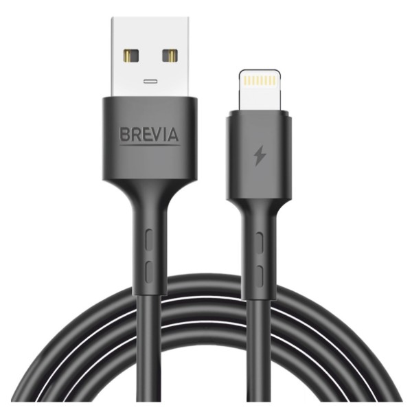Фото - Кабель Brevia USB to Lightning 2m, black, ZIP (51200BULZ1)