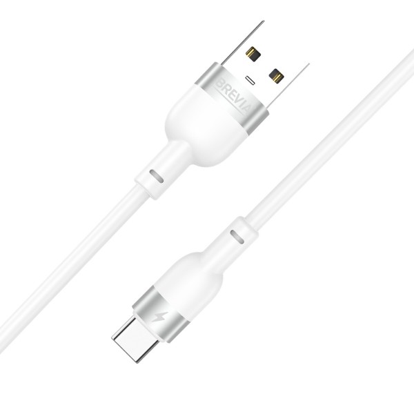 Фото - Кабель Brevia USB to Type-C 1.2m, white, ZIP (52120WUCZ1)