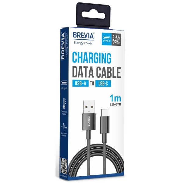 Фото - Кабель Brevia USB to Type-C 1m, black (55100BUCC1)
