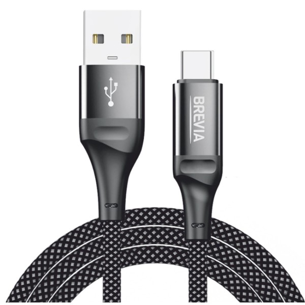 Фото - Кабель Brevia USB to Type-C 1m, black (56100BUCC1) Фото - Кабель Brevia USB to Type-C 1m, black (56100BUCC1)