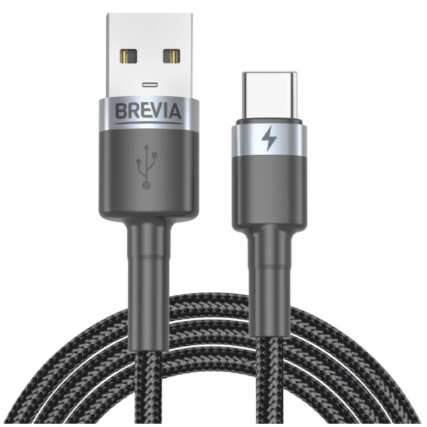 Фото - Кабель Brevia USB to Type-C 1m, black, ZIP (53100BUCZ1) Фото - Кабель Brevia USB to Type-C 1m, black, ZIP (53100BUCZ1)
