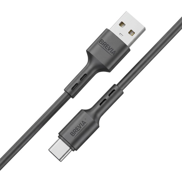 Фото - Кабель Brevia USB to Type-C 2m, black, ZIP (51200BUCZ1)