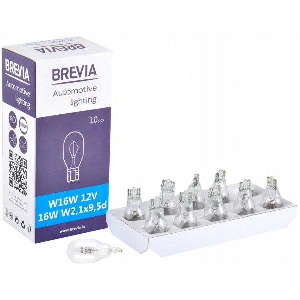 Фото - Автолампа Brevia W16W 12V 16W W2,1x9,5d CP (12333C)