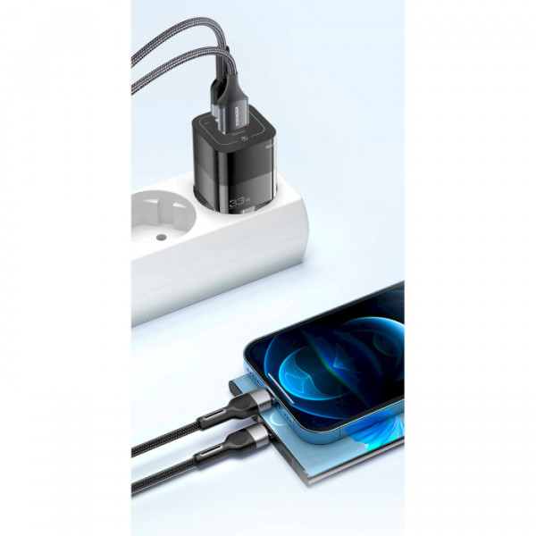 Фото - Мережевий зарядний пристрій Essager Square Brick 33W Gallium Nitride Travel Charger A+C  EU Black (ECTCA-FZB01)