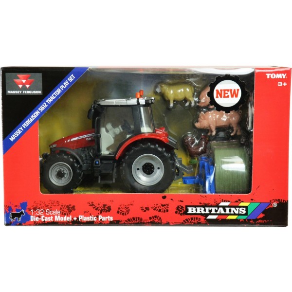 Фото - Наземна спецтехніка Britains Модель трактора Massey Ferguson 5612 з вилами та фігурками 1:32 (43205)