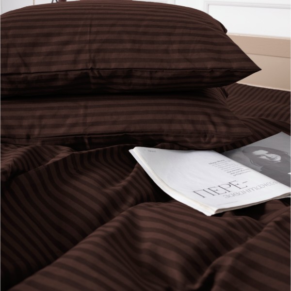 Фото - Комплект постільної білизни MirSon Бязь 17-0617 Stripe Brown 175х210 (2200008202736)