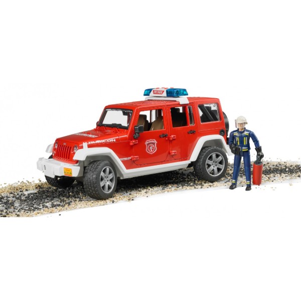 Фото - Наземная спецтехника BRUDER Пожарный джип Wrangler Unlimited Rubiconс фигуркой пожарного, М1:16 (02528)