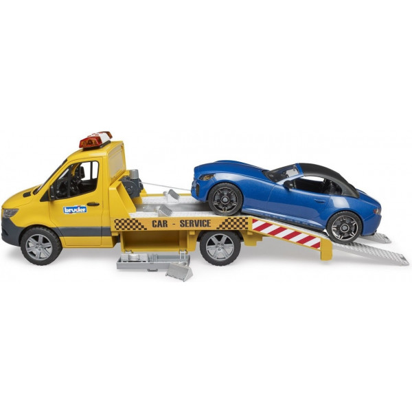 Фото - Наземна спецтехніка BRUDER MB Sprinter евакуатор з родстером (02675)