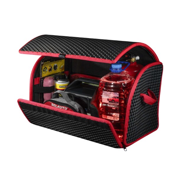Фото - Сумка-органайзер в багажник EVAtech PRO M ромб черный кант красный (BS13642OM3RBR)