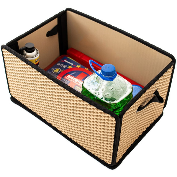 Фото - Сумка-органайзер в багажник EVAtech LightBox 33x50x25 см ромб бежевий кант чорний BS13837OS5RIB