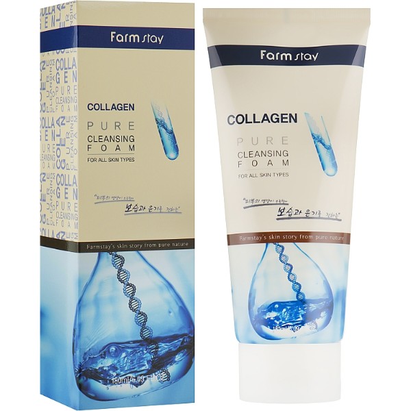 Фото - Пінка для вмивання Farmstay Collagen Pure Cleansing Foam 180 мл (8809317289472) Фото - Пінка для вмивання Farmstay Collagen Pure Cleansing Foam 180 мл (8809317289472)
