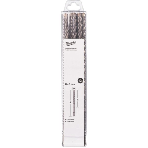 Фото - Бур Milwaukee SDS-PLUS 4C Contractor 8х210х140 мм 10 шт. (4932498882)