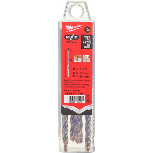 Фото - Бур Milwaukee SDS-PLUS M2 6,0х110х50 мм 10 шт. (4932371704)