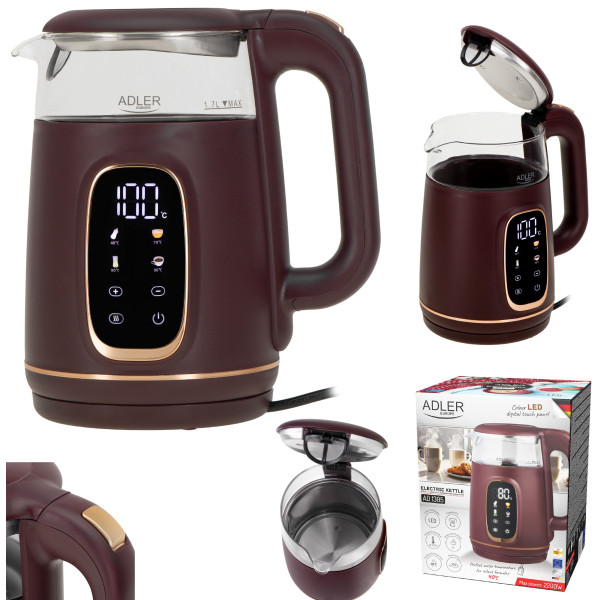 Фото - Електричний чайник Adler AD 1305 Burgundy