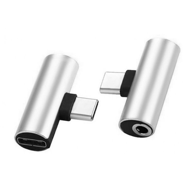 Фото - Переходник аудио XOKO USB Type-C - AUX mini jack 3.5 мм 2 в 1 (AC-205-SLV)