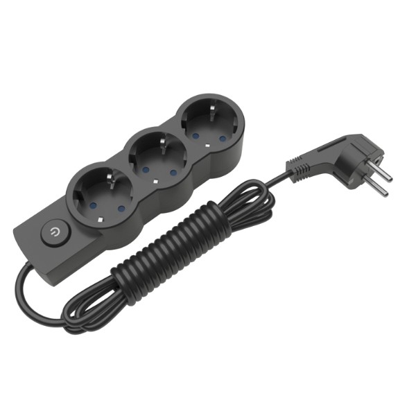 Фото - Удлинитель 220В Electrum 3 р 3 м с выключателем Black (C-ES-1545)