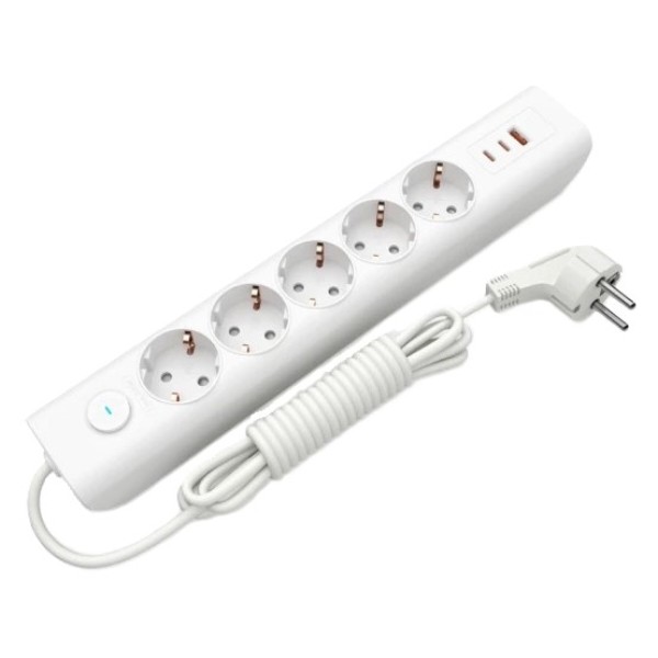 Фото - Мережевий фільтр Electrum 5 розеток 3 м із вимикачем та 2 Type-C + USB (C-ES-1991)