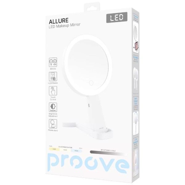 Фото - Косметичне дзеркало Proove Allure (133mm) white (CMPA15010002)