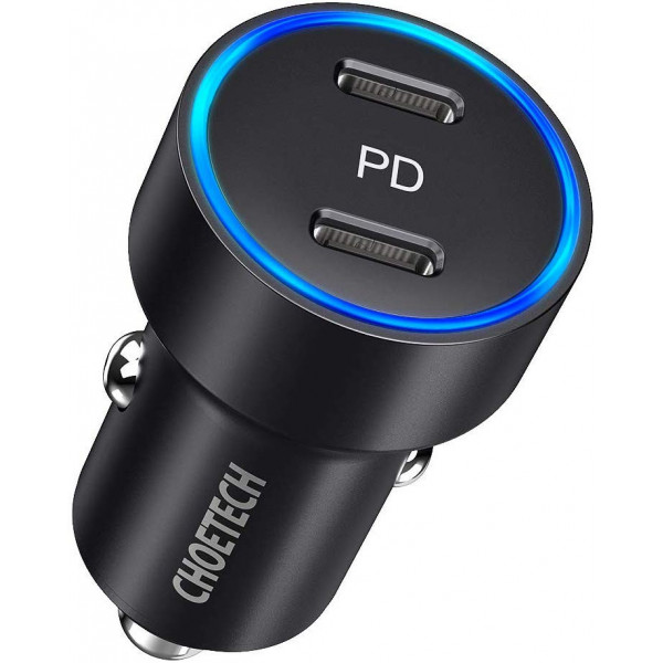 Фото - Автомобільний зарядний пристрій Choetech 2xUSB Type C PD3.0 QC3.0 AFC 36W 2.4A (C0054)