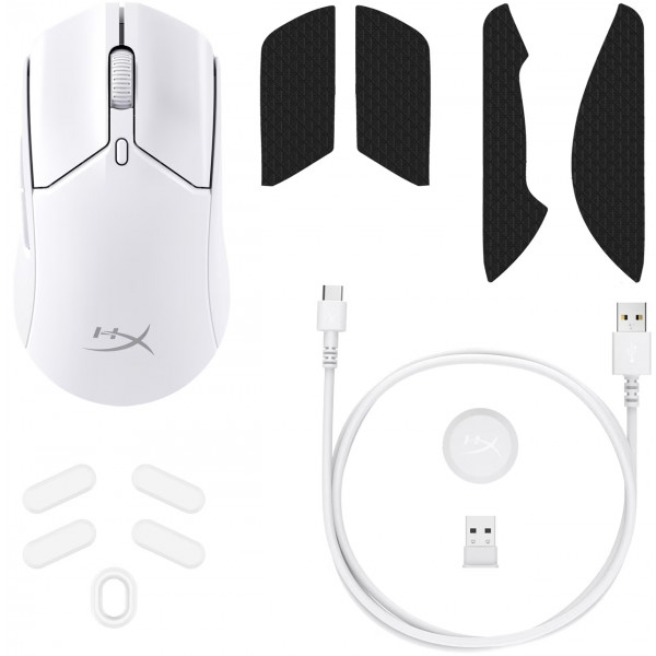 Фото - Мікропошкодження - Миша бездротова ігрова HyperX Pulsefire Haste 2 Wireless White (6N0A9AA)