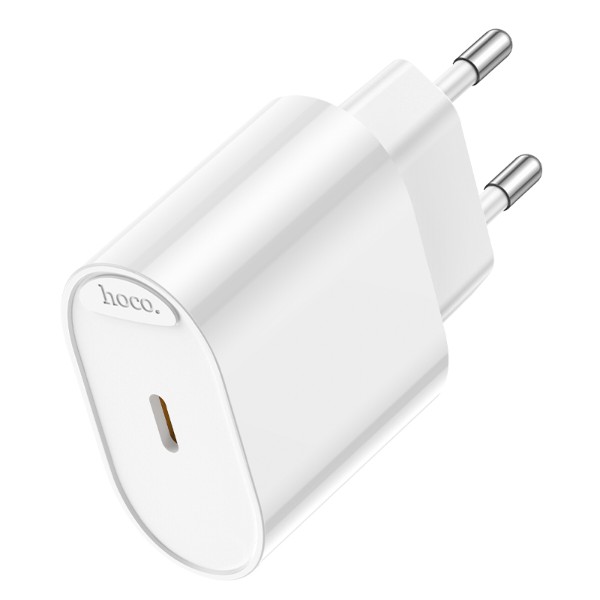 Фото - Мережевий зарядний пристрій HOCO C109A (PD20W) Fighter single port PD20W charger White (6942007656658)