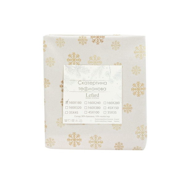 Фото - Скатерть прямоугольная Lefard Karen lurex teflon natural 160х180 см (715-349)