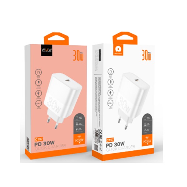 Фото - Сетевое зарядное устройство WUW C197 PD 30W White (6972573336678)