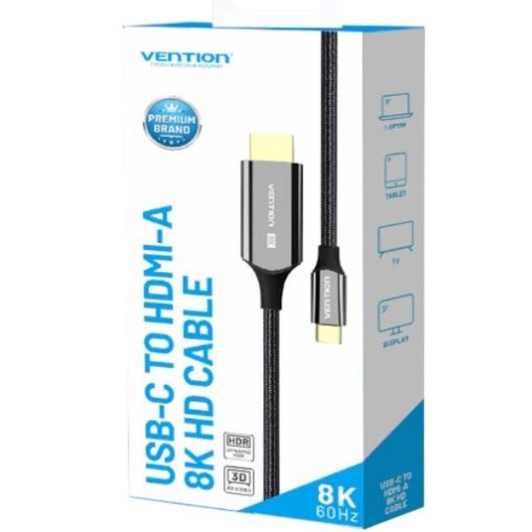 Фото - Адаптер Vention USB 3.1 Type-C M - HDMI M, 1.8m 8K 60 Гц (CRCBAC)