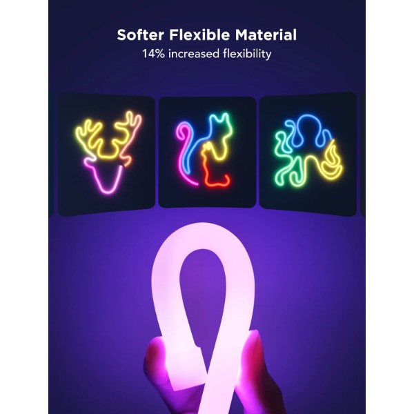 Фото - Светодиодная лента Govee H61D3 Neon Rope Light RGBIC, WI-FI/Bluetooth White 2,3 m (H61D3301)