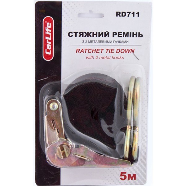 Фото - Стяжной ремень CarLife с замком 1т 5м (RD711)