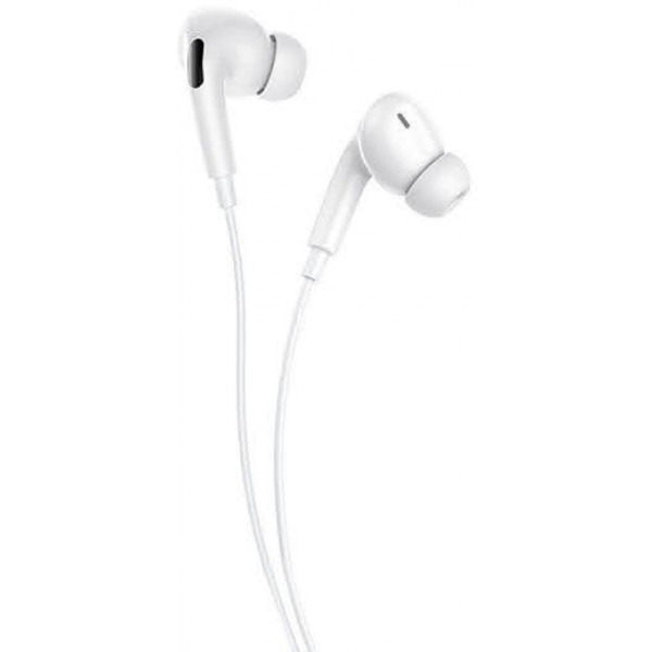 Фото - Навушники вкладиші дротові Denmen DR06 3.5mm 1.2 м White (DE-DR06-WH)