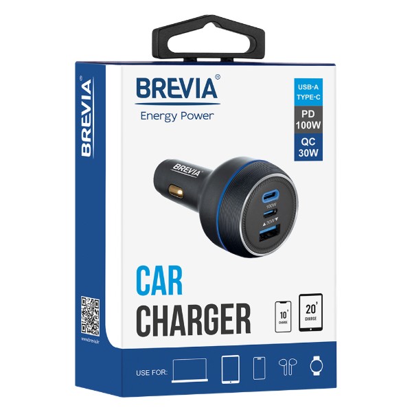 Фото - Автомобильное зарядное устройство Brevia ePower TriPower PRO 130W 2xUSB-C+1xUSB-A (46130DCUB)