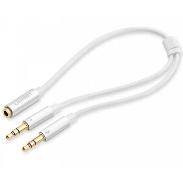 Фото - Кабель 3.5 мм - 3.5 мм UGREEN AUX 3.5мм TRRS - TRSx2 M/M Aluminum Case AV140 White (10790)
