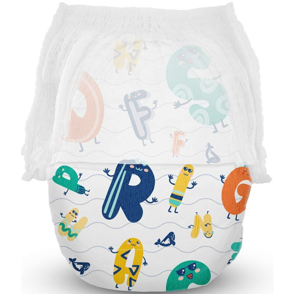 Фото - Одноразові підгузки-трусики Offspring розмір XXL, 15-23 кг, 24 шт. Літери (DP-OI-FAP-XXL24P-ABC)