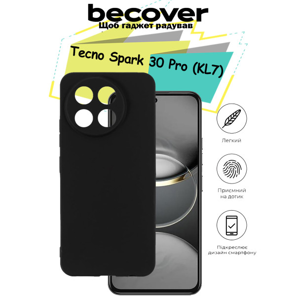 Фото - Чохол для смартфону BeCover for Tecno Spark 30 Pro (KL7) Black (713137)