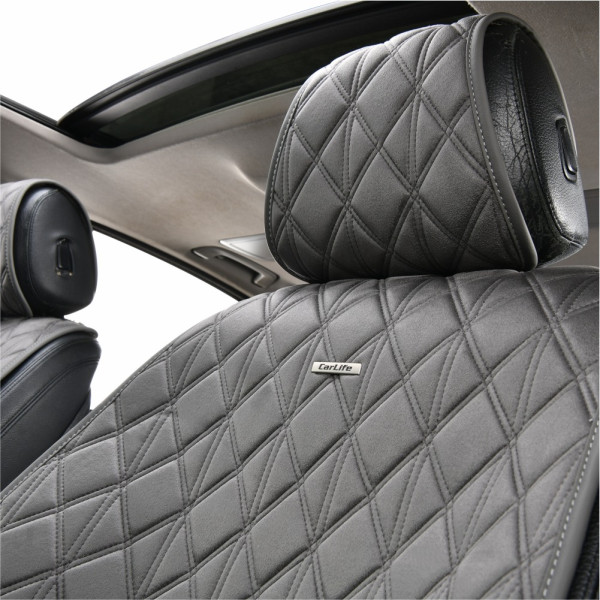 Фото - Комплект накидок на сидіння автомобіля CarLife Nitro grey (SC40204)