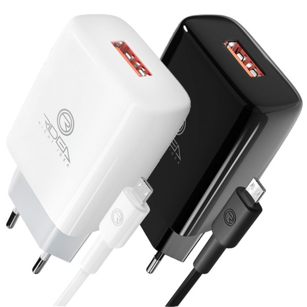 Фото - Сетевое зарядное устройство Ridea Element Micro 2.1 A White (RW-11111)