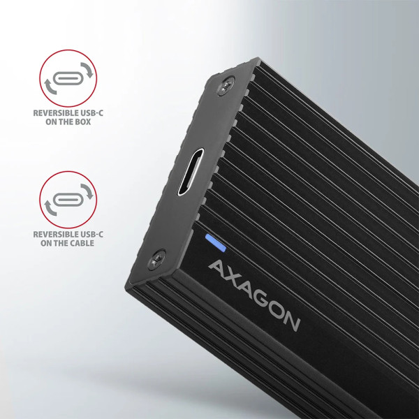 Фото - Зовнішня кишеня AXAGON SuperSpeed+ USB-C - NVMe M.2 THIN RIB box (EEM2-GTR)