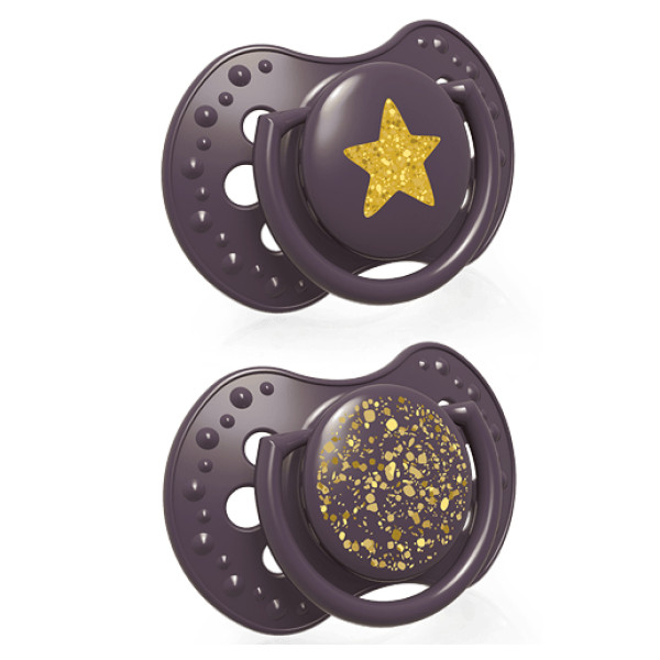 Фото - Симметричная пустышка Lovi 0-3 мес 2 шт. Stardust фиолетовая (22/892_violet)